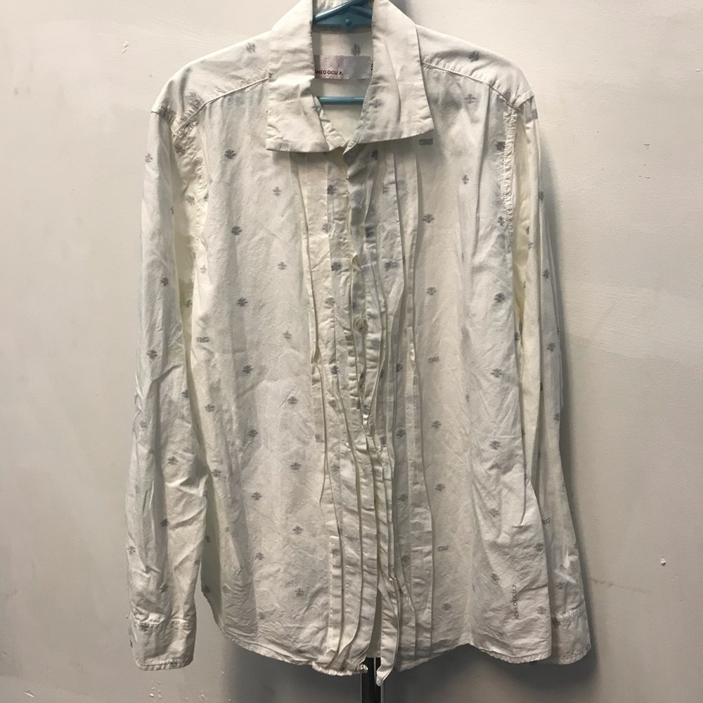 ROMEO GIGLI Jr White Cotton Shirt - Size 12
